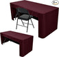 Nasitos 2 Pack 6' Fitted Tablecloth Burgundy Trade Show Table Cloth-Open Back Valentines Tablecloth Washable and Wrinkle Resistant Rectangular Trade Show Table Cover for Parties, Banquet, Baby Shower