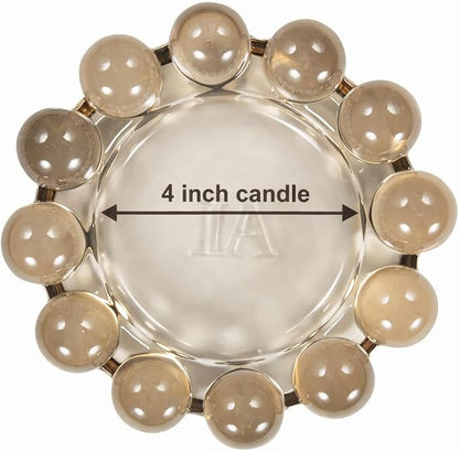 Home Collection Original Amber Glass Large Bubble Candle Dish | Votive and - Image 3