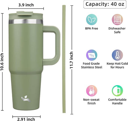 Konokyo 40 oz Insulated Tumbler Water Bottle - Image 4