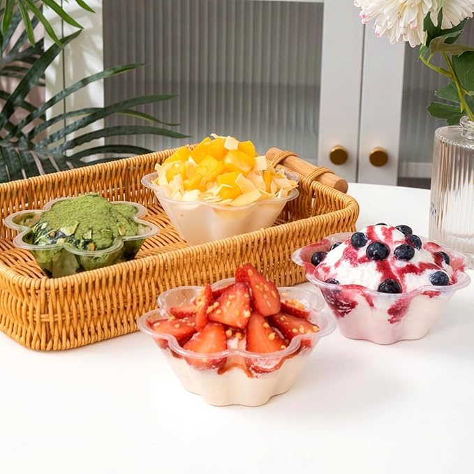 TOFLEN 8 oz Dessert Cups with Spoons, 200 Pack | Clear Plastic, Disposable - Image 7