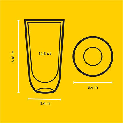 JoyJolt Spike Double Wall Glasses, Cocktail Beer Drinkware Glass Set of 2 - Image 2
