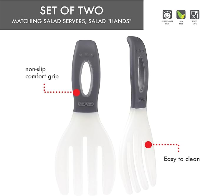 Dexas Long Handled Salad Hands, BPA-Free Salad Tossing and Serving Tools - Image 4