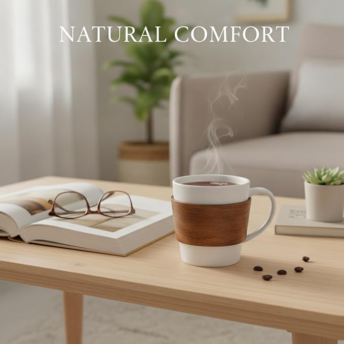 Office Desk & Home Coffee Station Accessory, Wooden Cup Sleeve - Image 3