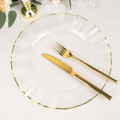 Efavormart 11" Dinner Plates – Set of 10 Plastic Clear Round Disposable Plates - Image 8