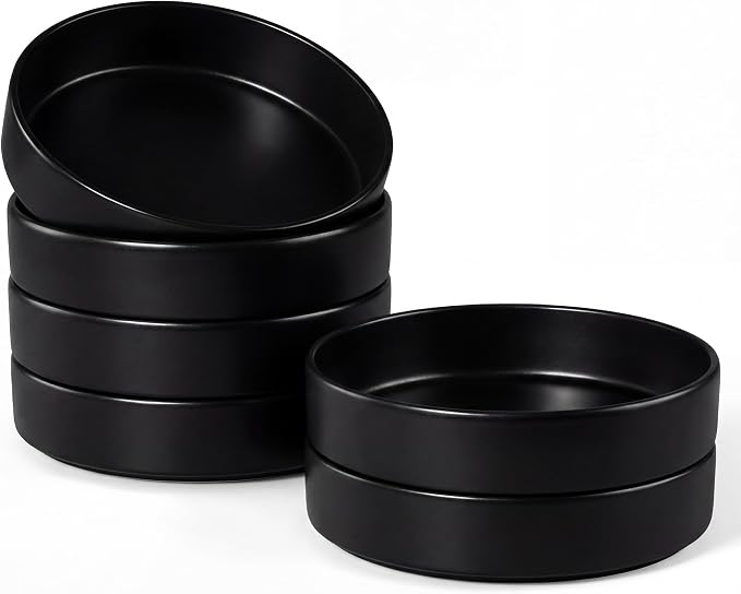 E-far Pasta Bowls Set of 6, 35 oz Large Stoneware Bowl Plates | Shallow & Wide by E-far
