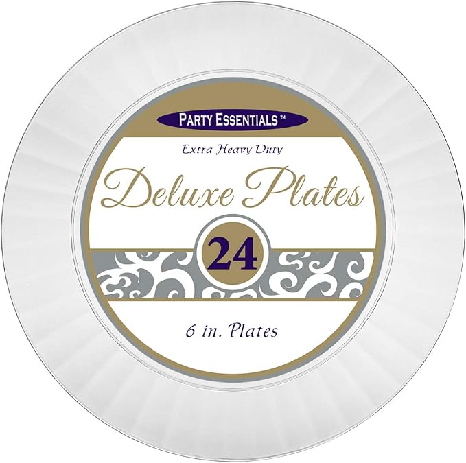 Party Essentials Deluxe Quality Hard Plastic 6-Inch Round Party/Dessert Plates - Image 2