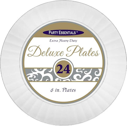 Party Essentials Deluxe Quality Hard Plastic 6-Inch Round Party/Dessert Plates - Image 2