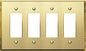 LIDER Reflective Acrylic Decorator Wall Plate, Mirrored Light Switch Plate, Plexiglass Outlet Cover, Acrylic Glass, Oversized 4-Gang 5.25" x 8.88", LWP-34O-AGD, Gold
