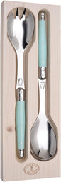 Jean Dubost Salad Servers, Turquoise Handles by Unknown