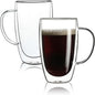 Aurzen 2 Pack Double Walled Glass Coffee Mugs by Aurzen