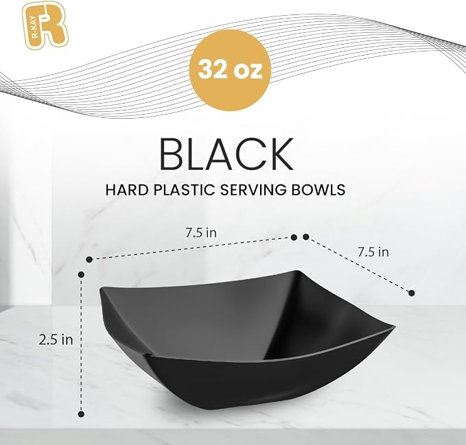 R-kay 6 Pack Square Plastic Serving Bowls - Image 5