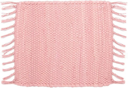 PILLOWPIA Handcrafted Chindi Rag Rug Hot Pad – 100% Cotton, Handwoven, Colorful & Eco-Friendly | Boho Kitchen Accessory for Table, Counter, or Serving Use - Peony