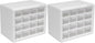 Akro-Mils 16-Drawer Plastic Drawer Storage Cabinet for Garage Organization, Beads, Makeup Organizer, Building Bricks Storage, Teacher Toolbox, 10-1/2-Inch W x 6-1/2-Inch D x 8-1/2-Inch H, 10116 White