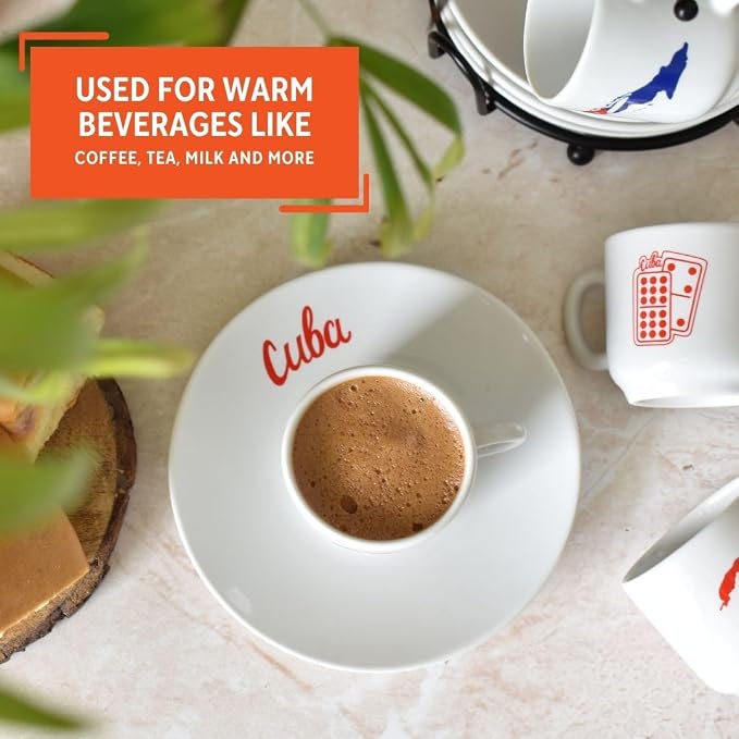 IMUSA 8 Piece Stoneware 1.5 Oz Cuba Espresso Coffee Set - Image 6