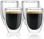 12oz Glass Coffee Mugs Set of 4, Double Walled Espresso Cups by Unknown