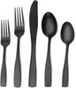 Matte Black Silverware Set, Satin Finish 20-Piece Stainless Steel Flatware set by OCEExquisitesilverware