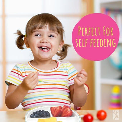 Elk and Friends Kids 6.7” Porcelain Divided Plates with Silicone Sleeves + Silicone Lids | Suitable for Babies/Kids/Toddlers | Microwave & Dishwasher Safe | Non Slip | Snack Dishes