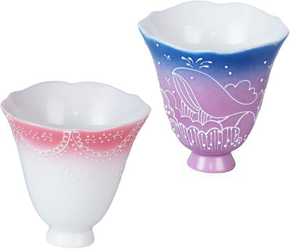 KAMMAK Ceramic Tea Cups Set of 2, 2 oz, Vintage Small Teacups, 696N | Hand by KAMMAK