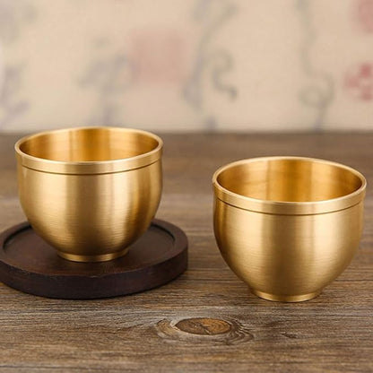 Vintage Teacup Set 2 Pack 2Oz Antique Brass Tea Cups Small Retro Teacups - Image 3