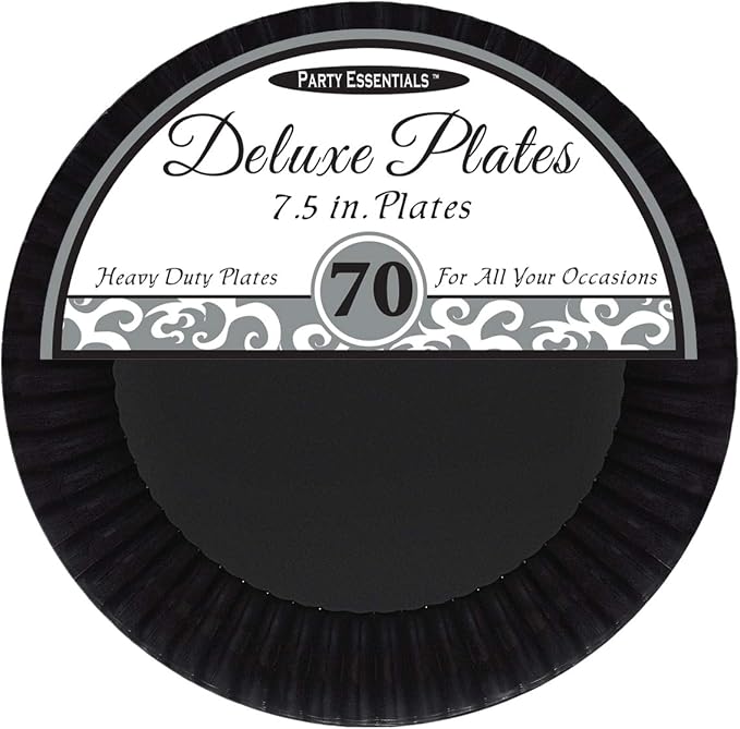 Party Essentials Deluxe Quality Hard Plastic 70 Count Round Party/Salad Plates - Image 2