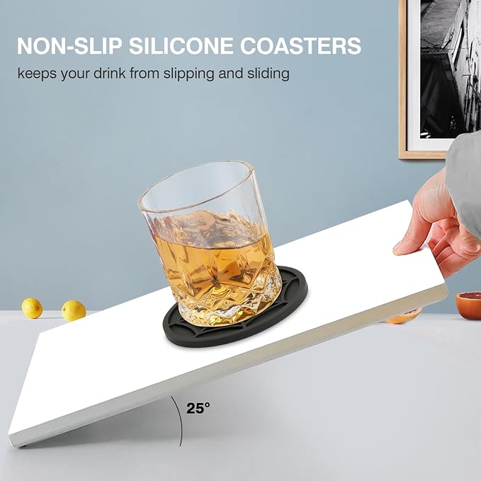 2 Pack Silicone Coasters for Drinks-Black Spider Shape Coaster - Image 6