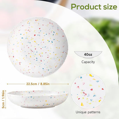 Melamine Bowls Set, 9” Large Pasta Bowl Salad Bowl, Lightweight Unbreakable - Image 6