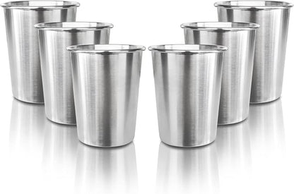 6 Pack 8 oz Stainless Steel Kids Cups, Children's Pint Cups, Stackable Metal by YOLCAR
