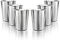 6 Pack 8 oz Stainless Steel Kids Cups, Children's Pint Cups, Stackable Metal by YOLCAR