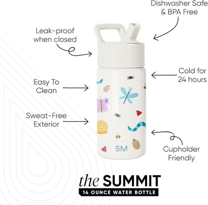 Simple Modern Kids Water Bottle & Toddler Cup | 14oz | Cute Critters | - Image 2