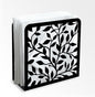 Leaves and Branch Decorative Black Metal Napkin Holder for Table, 4.9" x 4.9" x 1.9" Standing Napkin Holder for Home Kitchen Restaurant Picnic Party Coffee Bar Dining Room