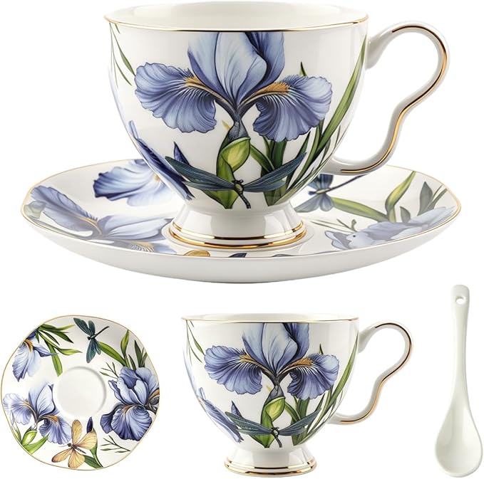 Bone China Tea Cup and Saucer Set by STAREARTH