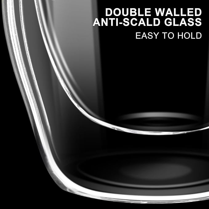 PARACITY Double Wall Glass Espresso Cups, 2.7 oz Expresso Shots, cappuccino - Image 2