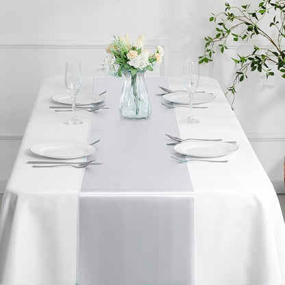 Manyshofu Silver Satin Table Runner 12x108 - Image 8