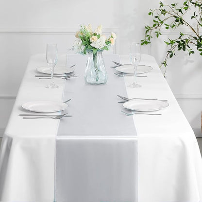 Manyshofu Silver Satin Table Runner 12x108 - Image 7