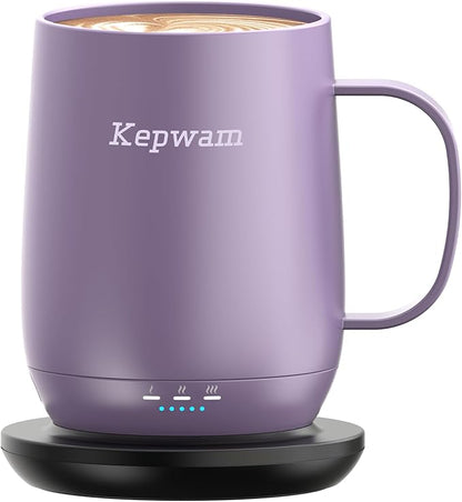 Kepwam Self-Heating Coffee Mug T2, 16oz Electric Heated Mug Hot Up to 149℉ | No by Kepwam
