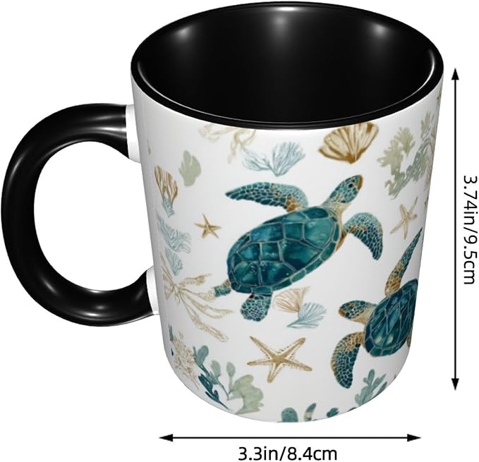 Yrebyou Sea ​​Turtle Coffee Mug 11oz Ceramic Cup - Image 2