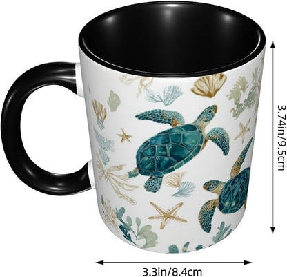 Yrebyou Sea ​​Turtle Coffee Mug 11oz Ceramic Cup - Image 2