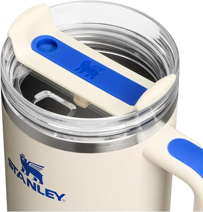 STANLEY Quencher H2.0 Flow State Tumbler, 40 oz, Cream Royal | Handle and Straw - Image 2
