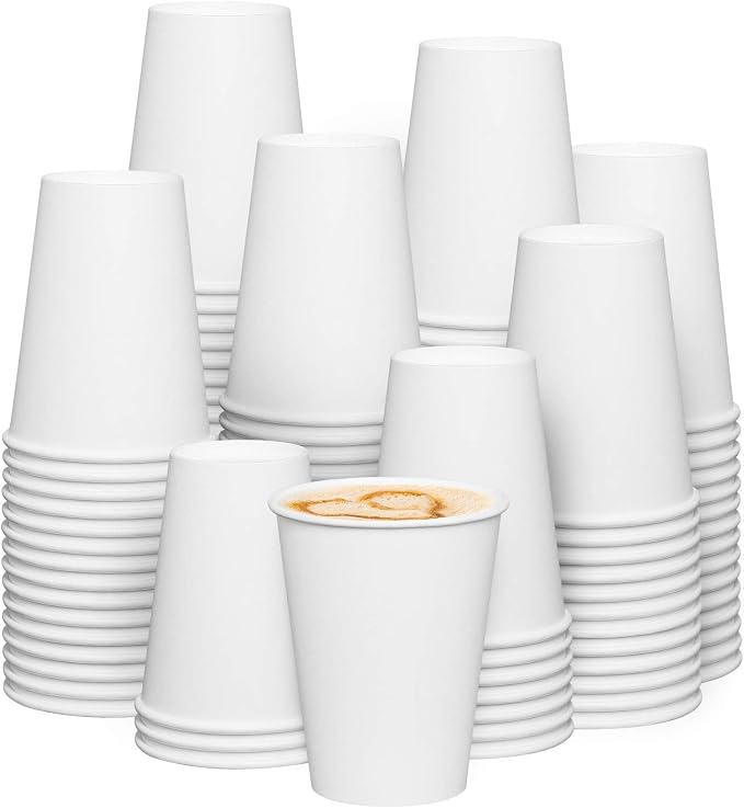 GUSTO 12 oz Disposable White Paper Cups Hot Coffee Cups | Eco-Friendly Material by GUSTO