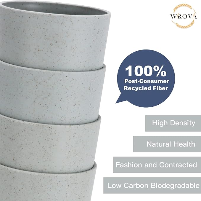 Wrova Wheat Straw Cups 8 PCS Good Alternative to Plastic Reusable Cups 20 oz - Image 4