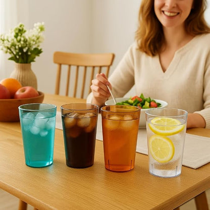 Oojami Set of 8 Plastic Tumblers, 20-Ounce Reusable Cups, BPA-Free & - Image 4