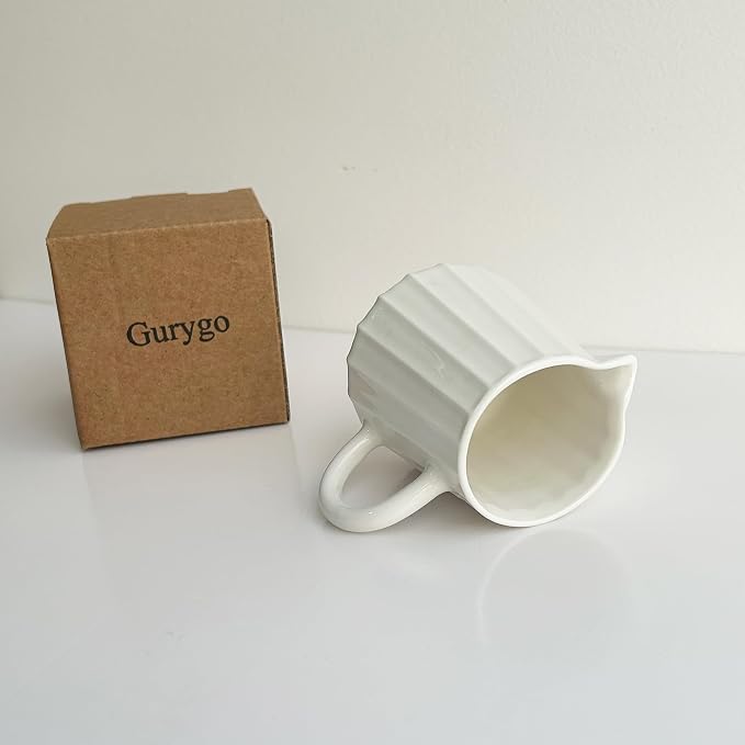 Gurygo 2 Pack 9 Oz Classic Ceramic White Creamer - Image 8