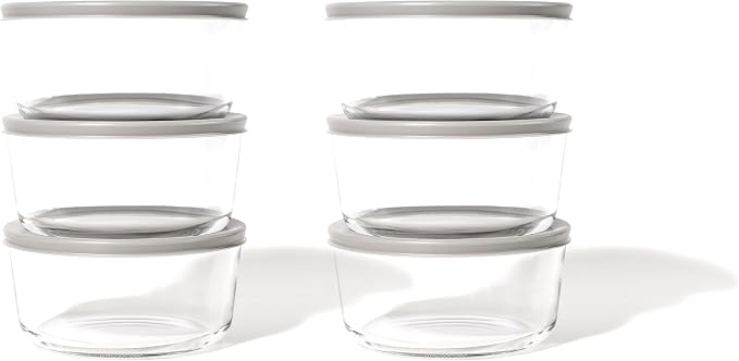 12-Piece Glass Food Storage Containers Set | 4-Cup, Leakproof | Microwave - Image 4