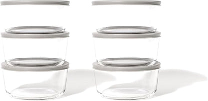 12-Piece Glass Food Storage Containers Set | 4-Cup, Leakproof | Microwave - Image 4