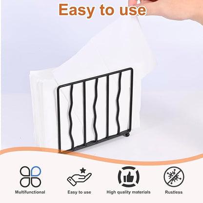 Modern Standing Napkin Holder for table, Black Metal, Tabletop Paper Napkin Dispenser for Coffee Filter Holder Kitchen, Dining Room, Outdoor.