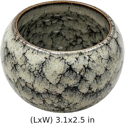 5 Pcs Ceramic Coffee & Teacup Set, Kiln Change Glaze, 5.4 fl oz Handleless - Image 4