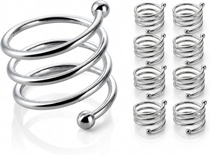 Napkin Ring Set of 8, Metal Serviette Holders by Unknown