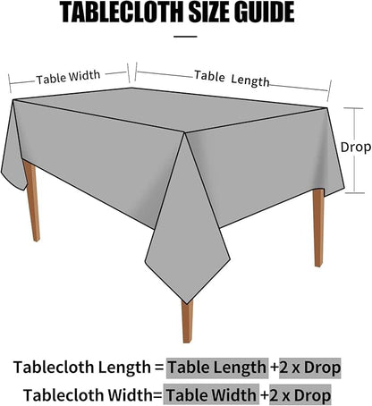 Smiry Rectangle Table Cloth, Waterproof Heavy Duty Vinyl Tablecloths, Wipeable Washable Table Cover for Kitchen and Dining Room (Black, 70" X 108")