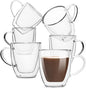 BTaT- Double Walled Glass Coffee Mugs, 16 oz, Glass Coffee Cups by BrewToATea