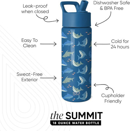Simple Modern Kids Water Bottle & Toddler Cup | 18oz | Shark | Insulated - Image 2